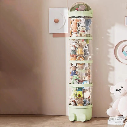 Plush Doll Storage Tube 3 layer / 4 layers Stuffed Animal Storage Toy Display Transparent Stuffed Dolls Storage Bucket Organizer