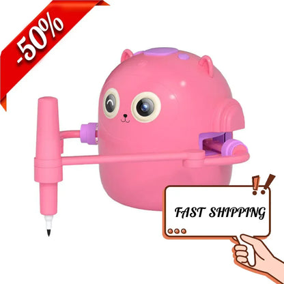 Drawing Robot for Kids Voice Interactive Educational Smart Art Painting Machine Montessori Painting Learning Toys Pink/Blue