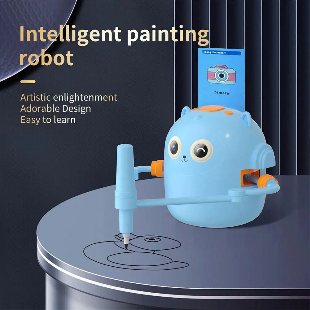 Drawing Robot for Kids Voice Interactive Educational Smart Art Painting Machine Montessori Painting Learning Toys Pink/Blue